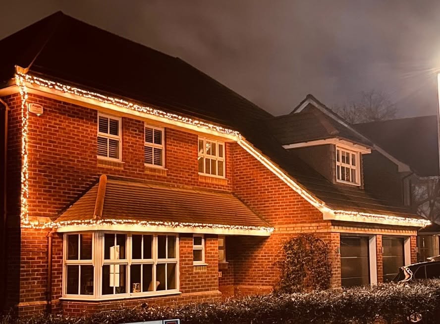 Seasonal Christmas light installation in Colchester by Castle Window Cleaning