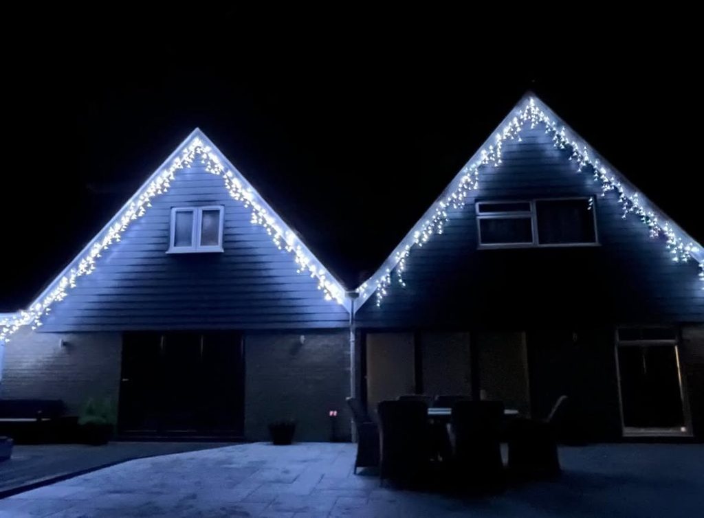 Residential Christmas lighting installed by Castle Window Cleaning